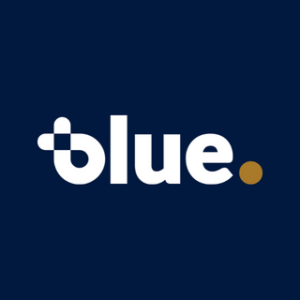 Blue logo fond bleu